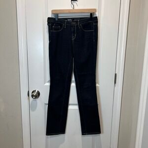 Mossimo Denim Mid‎ Rise Straight Dark Wash Super Stretch Jeans Women Size 4R